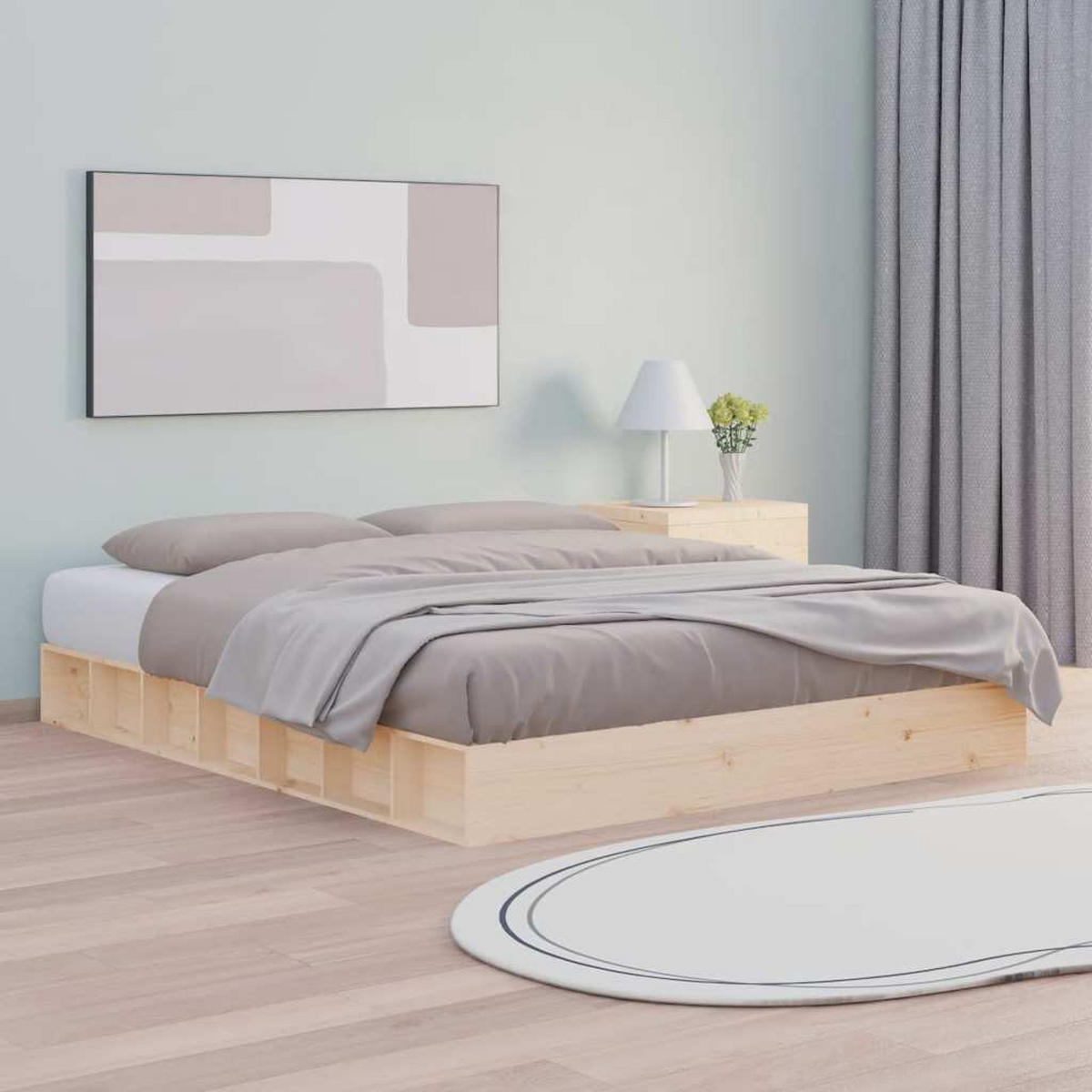 MASSIVHOLZBETT 120/200 Cm - Braun, Textil (120/200cm) - vidaXL