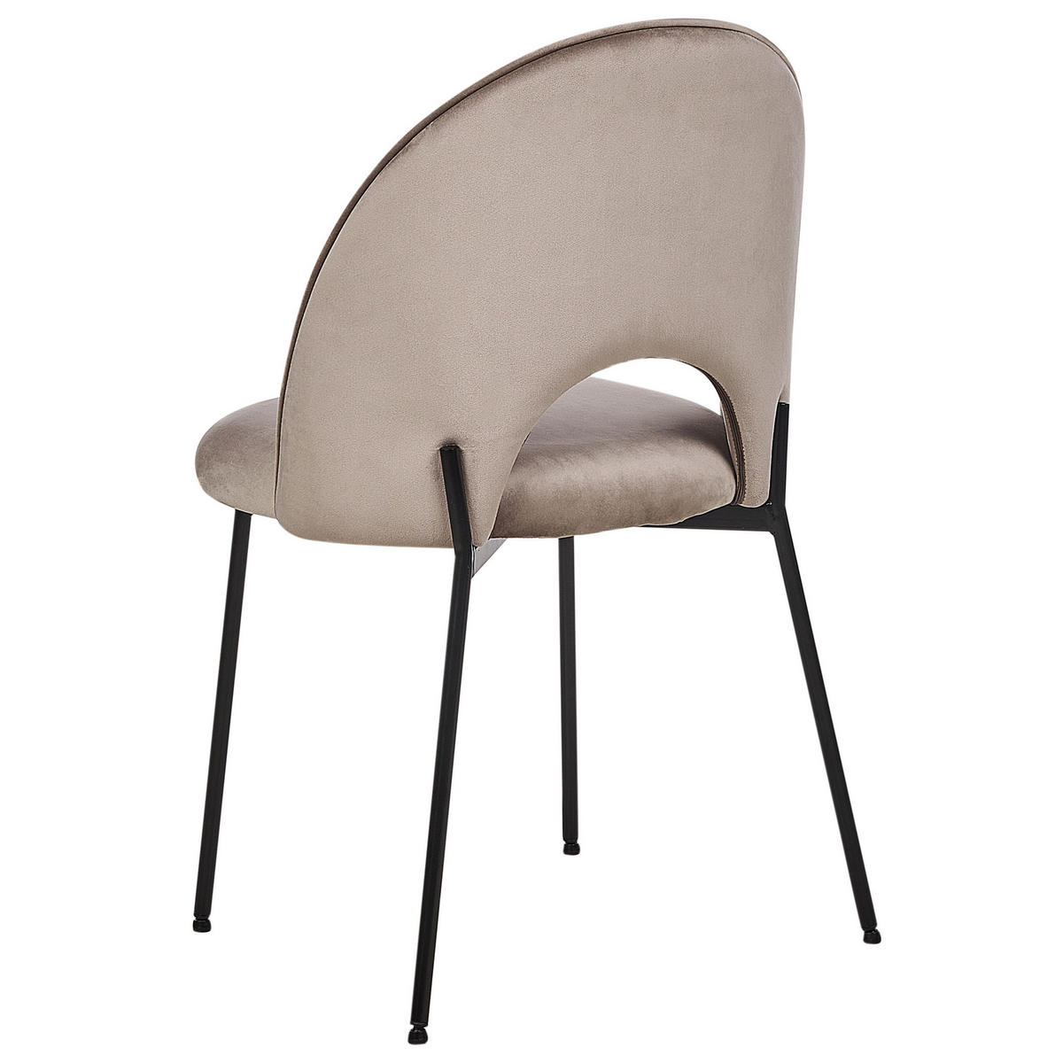 STUHL 2er-Set Samtstoff taupe Covelo - Beige/Schwarz, Textil (46/84/45cm) - Beliani