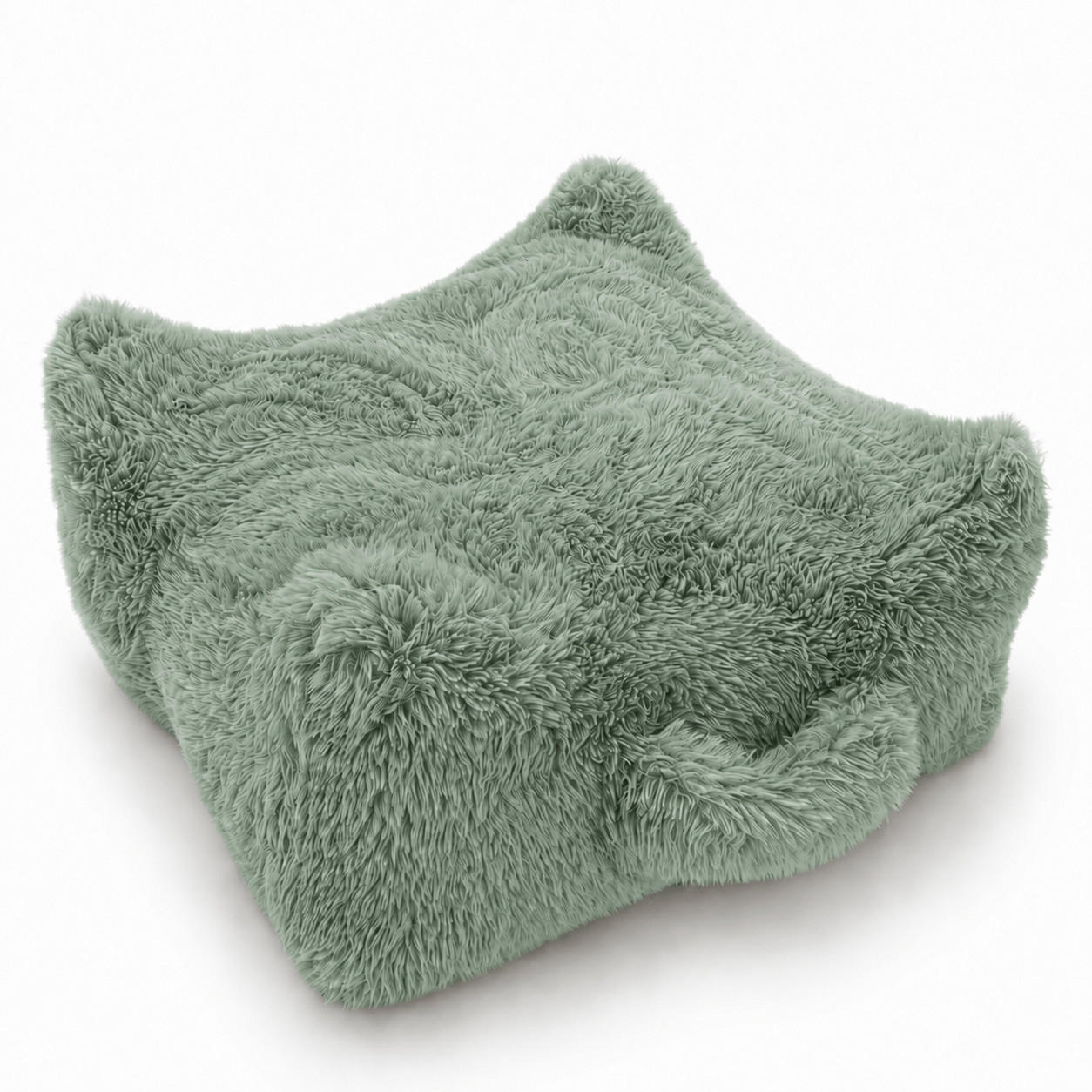 KINDERPOUF Mammoth rund flauschig - Beige, Textil (60/35/60cm) - MeowBaby