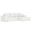 ECKSOFA TAURI mit Schlaffunktion Creme im Neve Stoff - Creme/Schwarz, Holz/Holzwerkstoff (294/185cm) - AltaBeds
