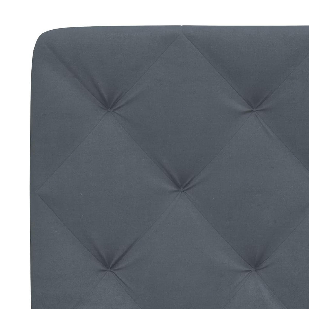 KOPFTEIL-KISSEN Dunkelgrau 180 Cm Samt - Grau, Naturmaterialien - vidaXL