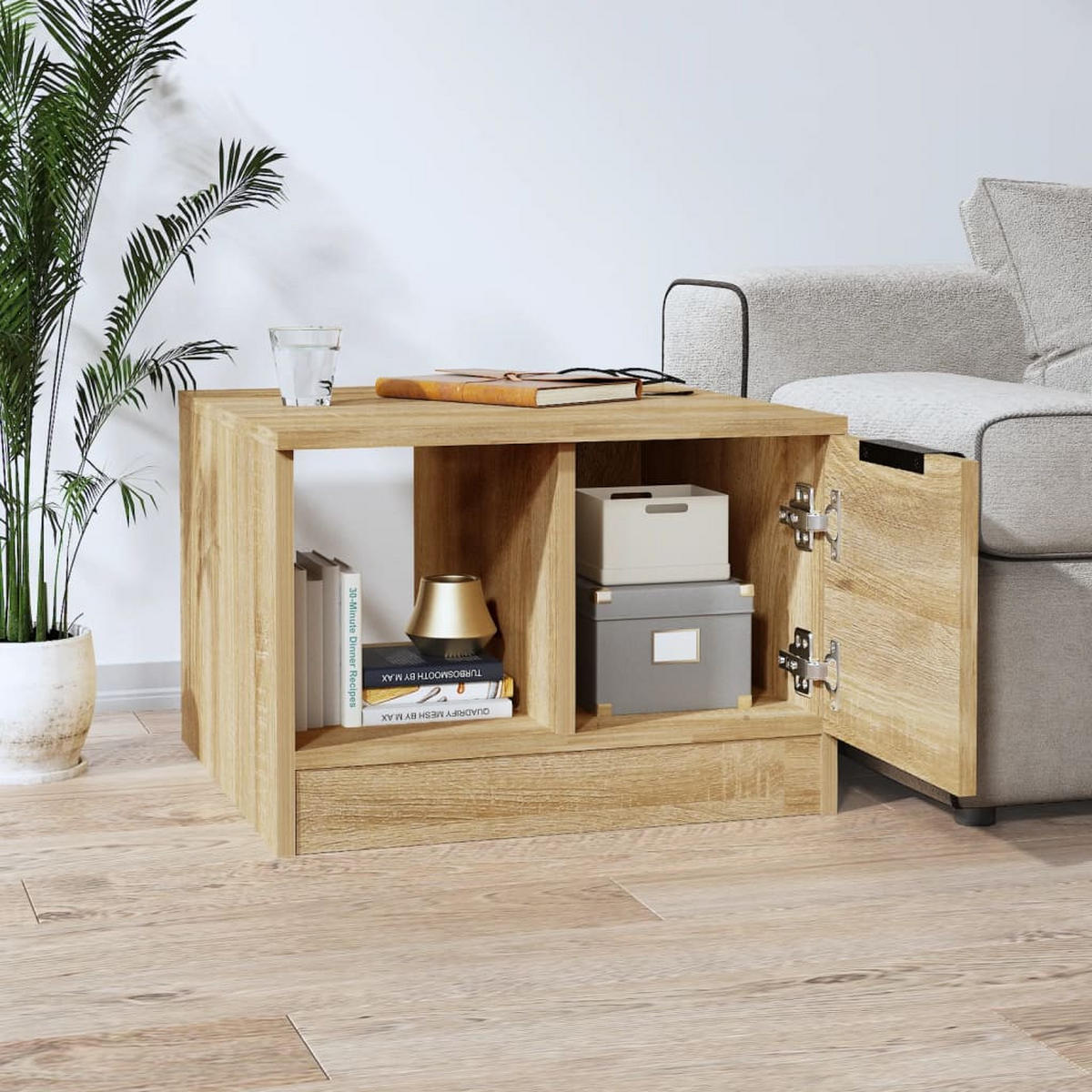 COUCHTISCH Sonoma-Eiche 50x50x36 cm Holzwerkstoff - Braun, Holzwerkstoff (50/50/36cm) - furnicato