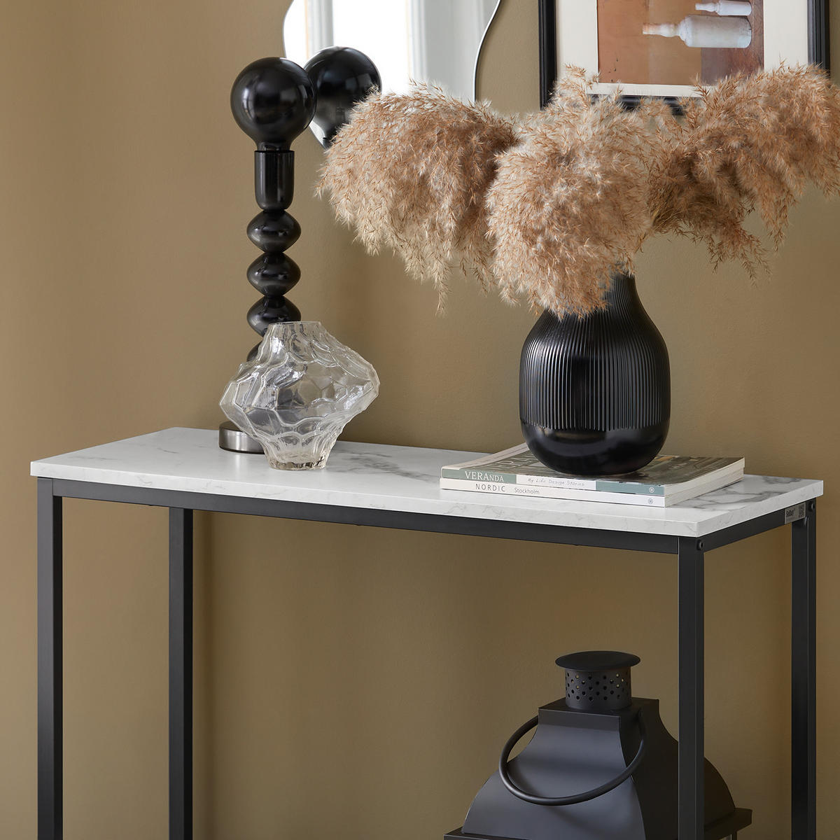 KONSOLENTISCH Schwarz - Schwarz, Holzwerkstoff (30/80/75cm) - SoBuy