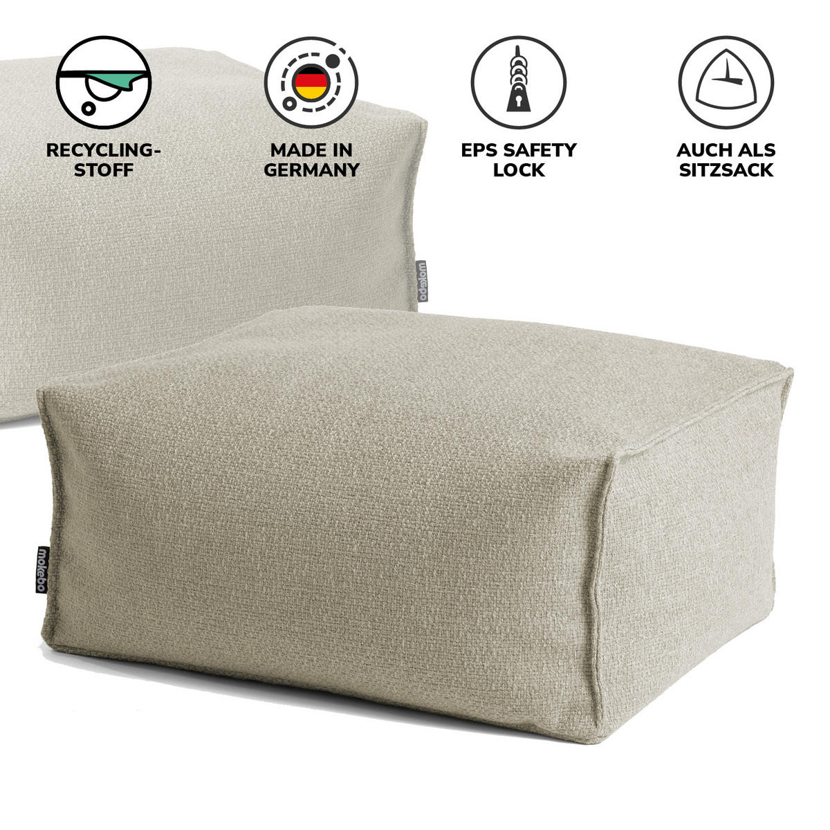 POUF Der Ruhestifter - Dunkelblau, Textil (60/25/45cm) - Mokebo