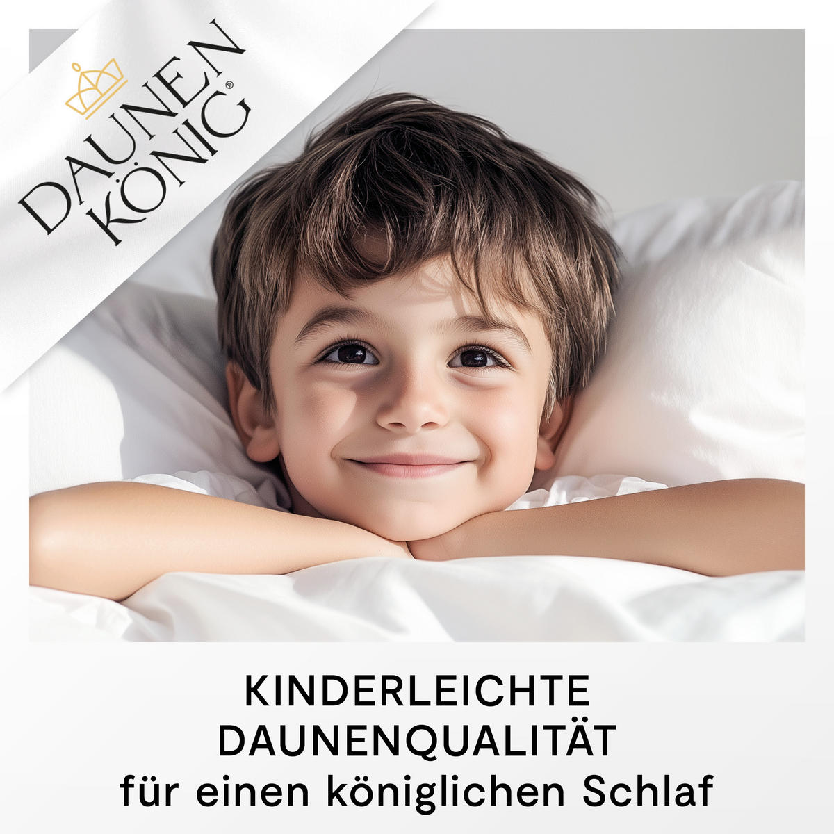 KINDERBETTDECKE QUEEN Entendaunen leicht - Weiß, Naturmaterialien/Textil (135/200/200cm) - Daunenkönig