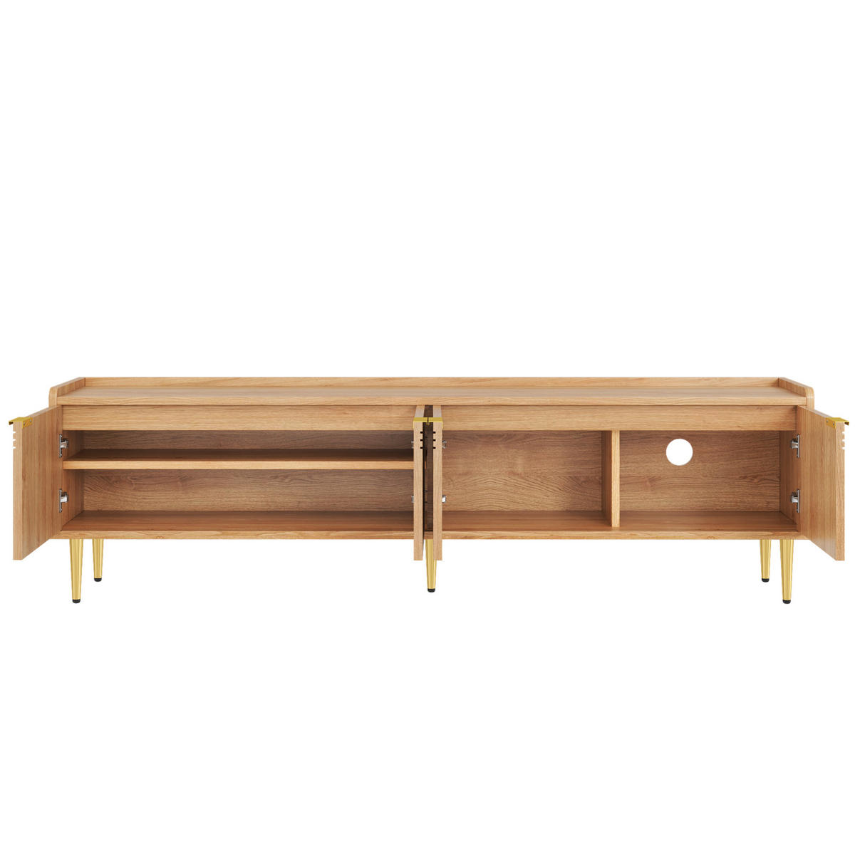 TV-ELEMENT mit Kabelmanagement 170 x 35 cm MDF Natural - Braun, Holzwerkstoff (35/47.5/170cm) - Beauniv