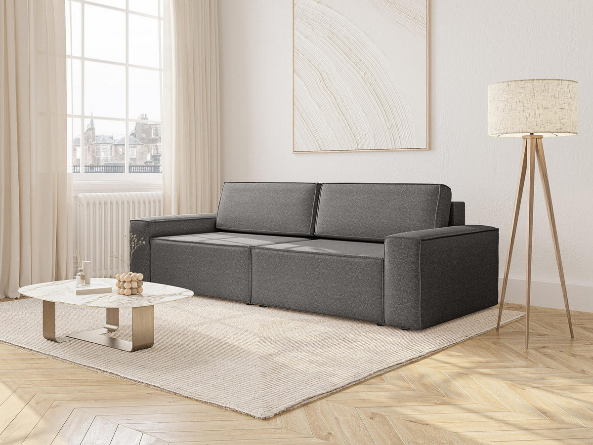 SOFA Lummo Mi mit Schlaffunktion, Graphit - Graphitfarben, Textil (246/70/185cm) - Fedve