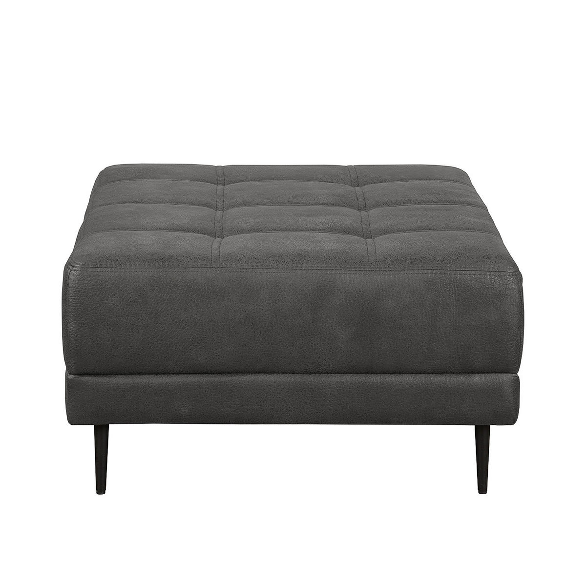 ECKSOFA mit Ottomane - Antiklederlook - Grau, Textil (282/167cm) - home24