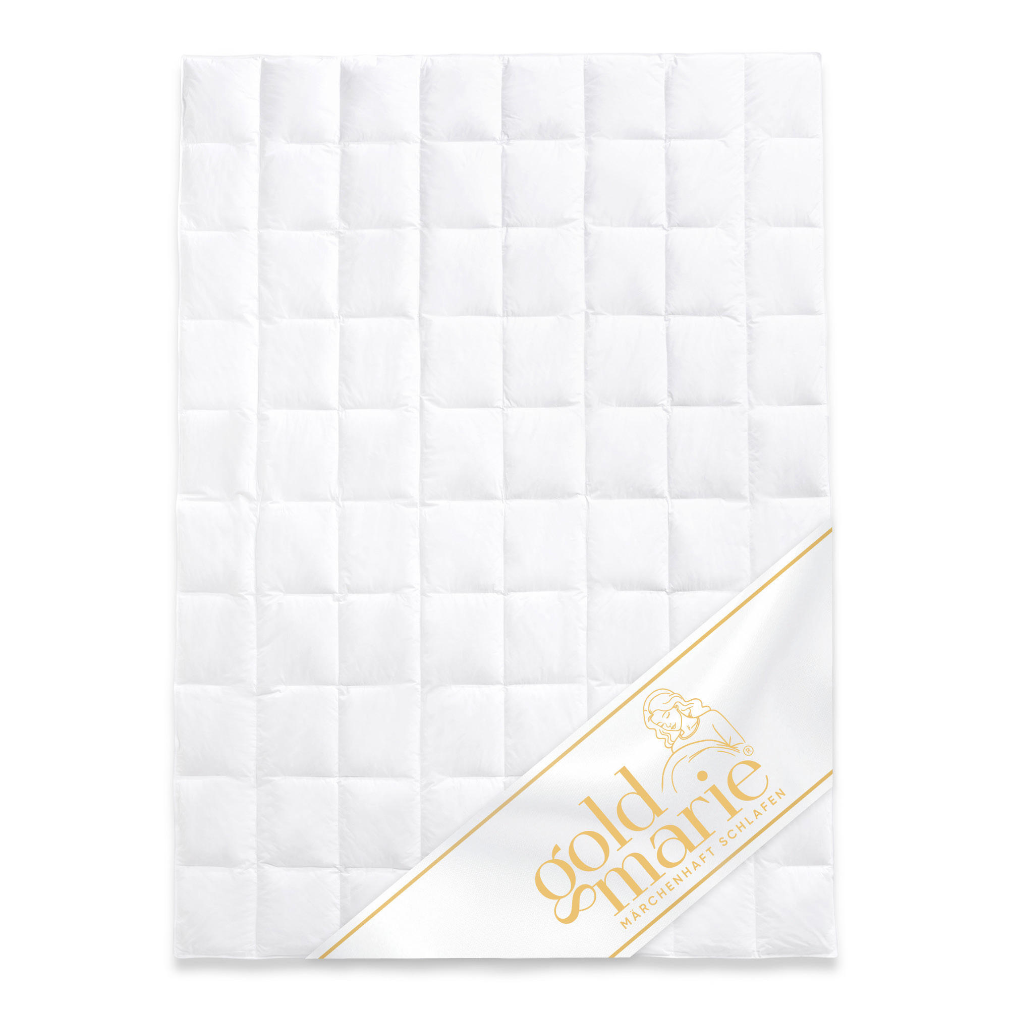 SOMMERBETTDECKE GOLDIE Gänsedaunen leicht - Weiß, Naturmaterialien/Textil (155/220cm) - Goldmarie 