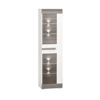 VITRINE Blanco Pinie weiß / grau 55 / 42 / 202cm - Weiß, Holz/Holzwerkstoff (55/202/42cm) - Feldmann-Wohnen