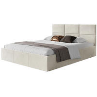 POLSTERBETT Nestio Creme Samt 140x200 cm - Creme, Kunststoff/Textil (140/200cm) - Selsey