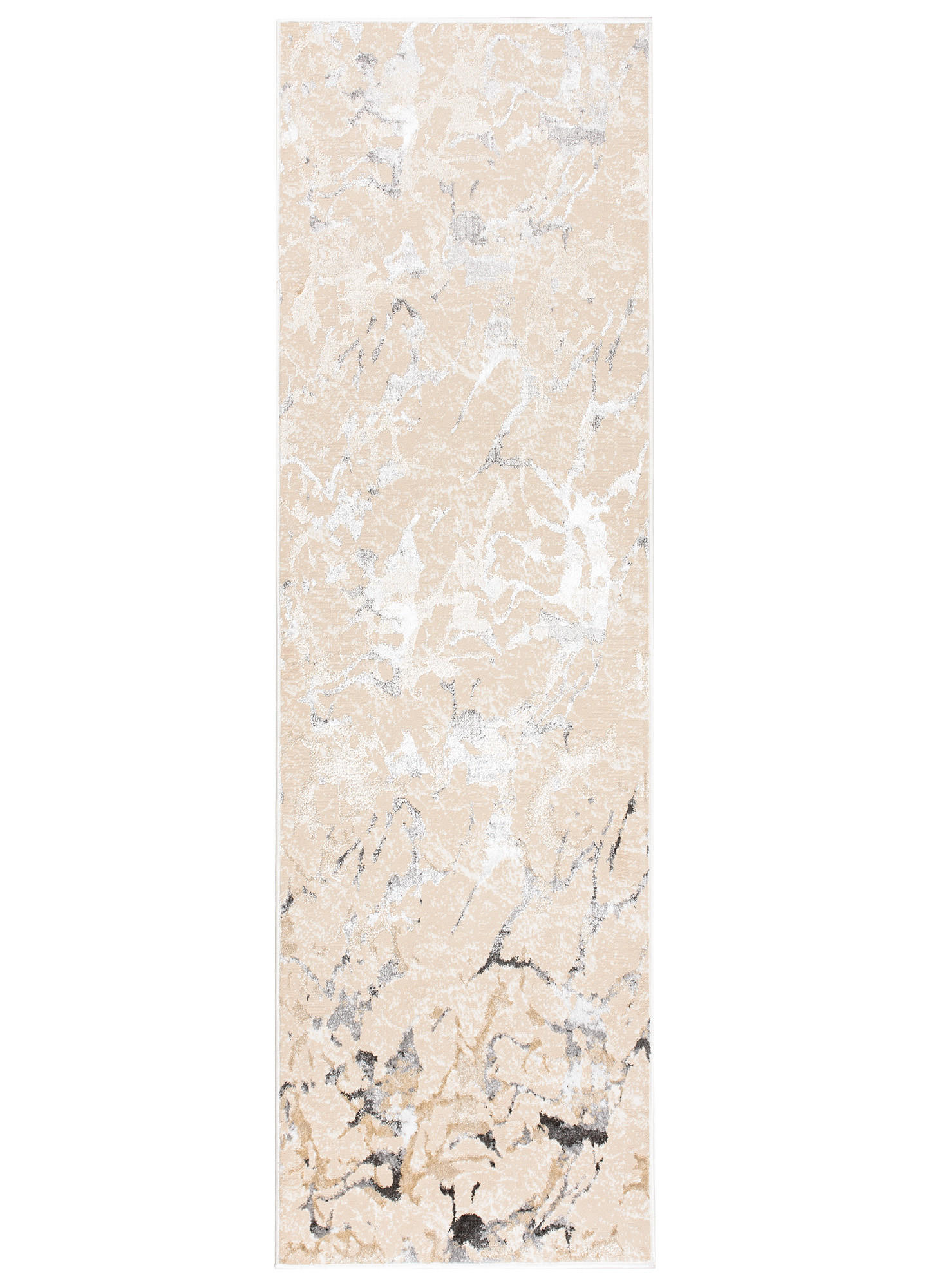 LÄUFER Crystal Hellgrau Marmor Optik 70/1500 cm - Hellgrau, Textil (70/1500cm) - Tapiso
