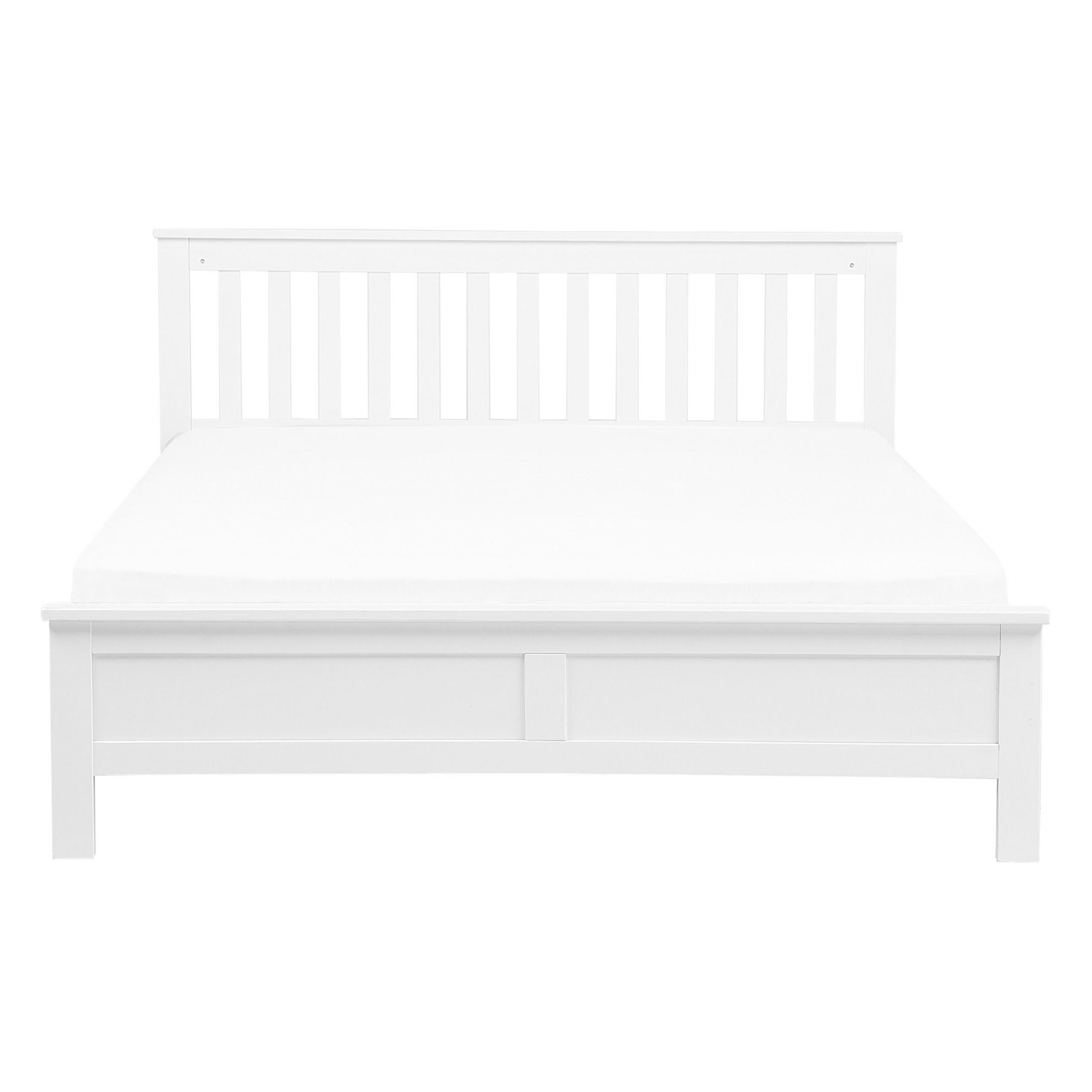 BETT mit Lattenrost 140x200 cm Weiß Mayenne - Weiß, Holz (140/200cm) - Beliani