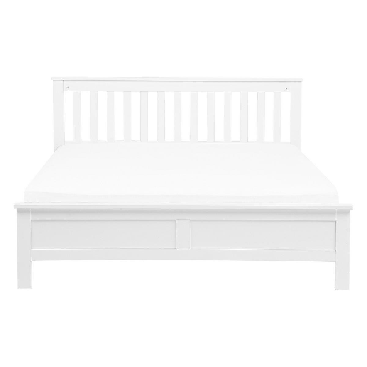 BETT mit Lattenrost 140x200 cm Weiß Mayenne - Weiß, Holz (140/200cm) - Beliani