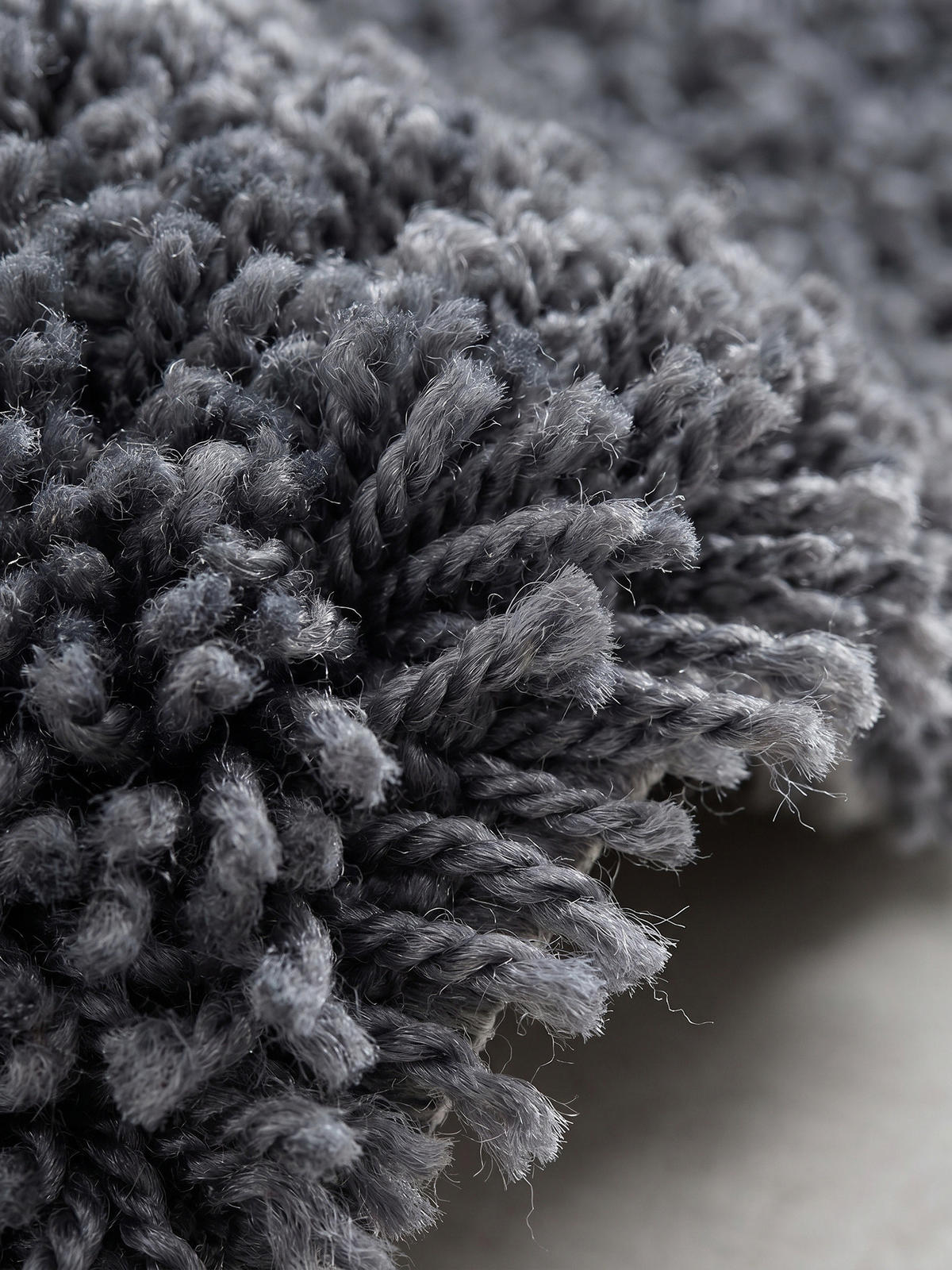 HOCHFLORTEPPICH RHEIN, einfarbig, aus Polypropylen, Grau, Ø 200 cm - Grau, Textil (200/200cm) - KADIMA DESIGN