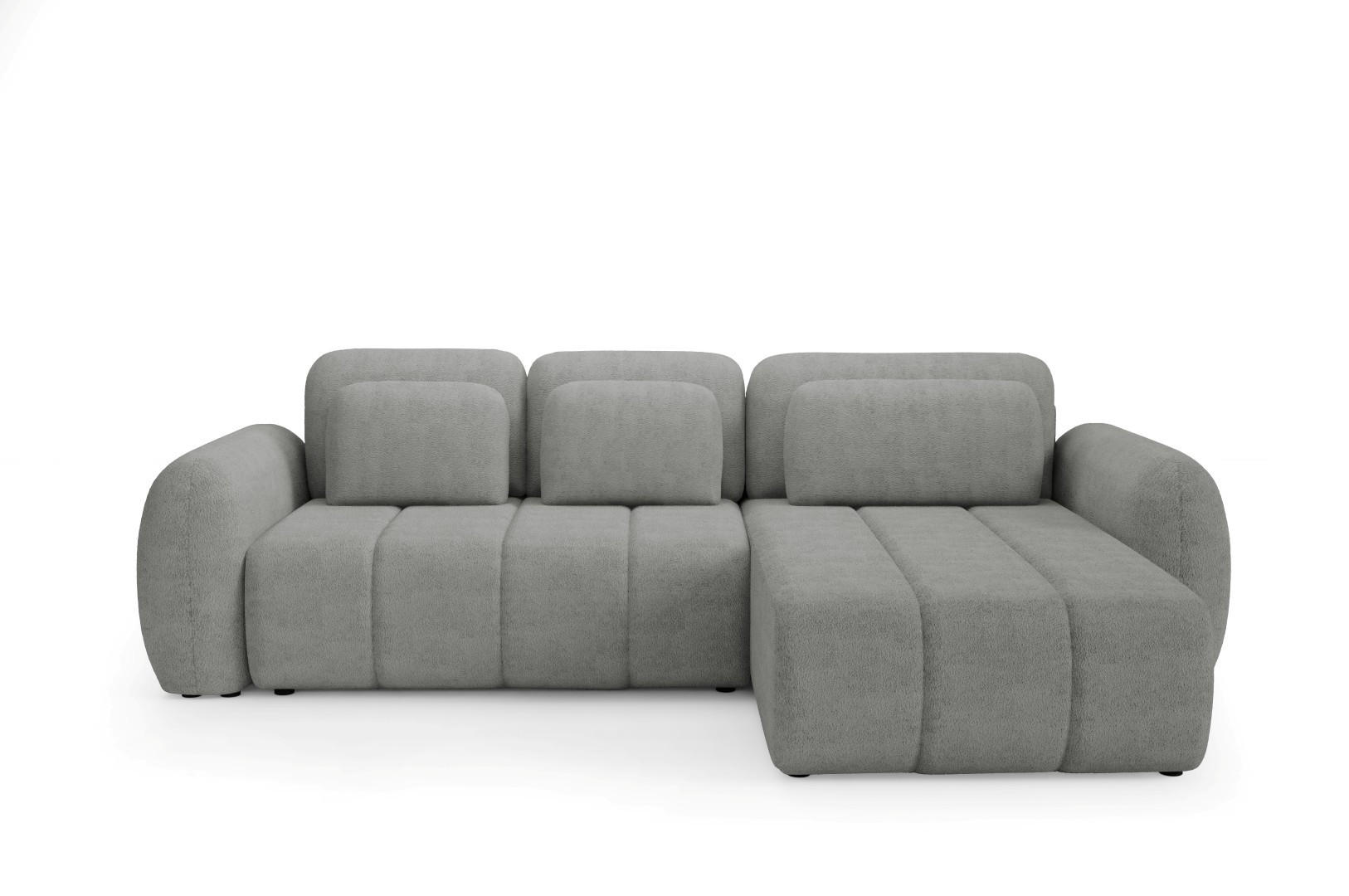 ECKSOFA mit Schlaffunktion Premium Grau - Schwarz/Grau, Holz/Holzwerkstoff (304/190cm) - Furnisell