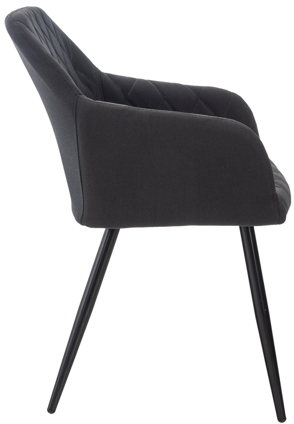 ESSZIMMERSTUHL Shyva Stoff, Gestell Metall matt Schwarz Schwarz - Schwarz, Textil/Metall (47/84/44cm) - TPFLiving