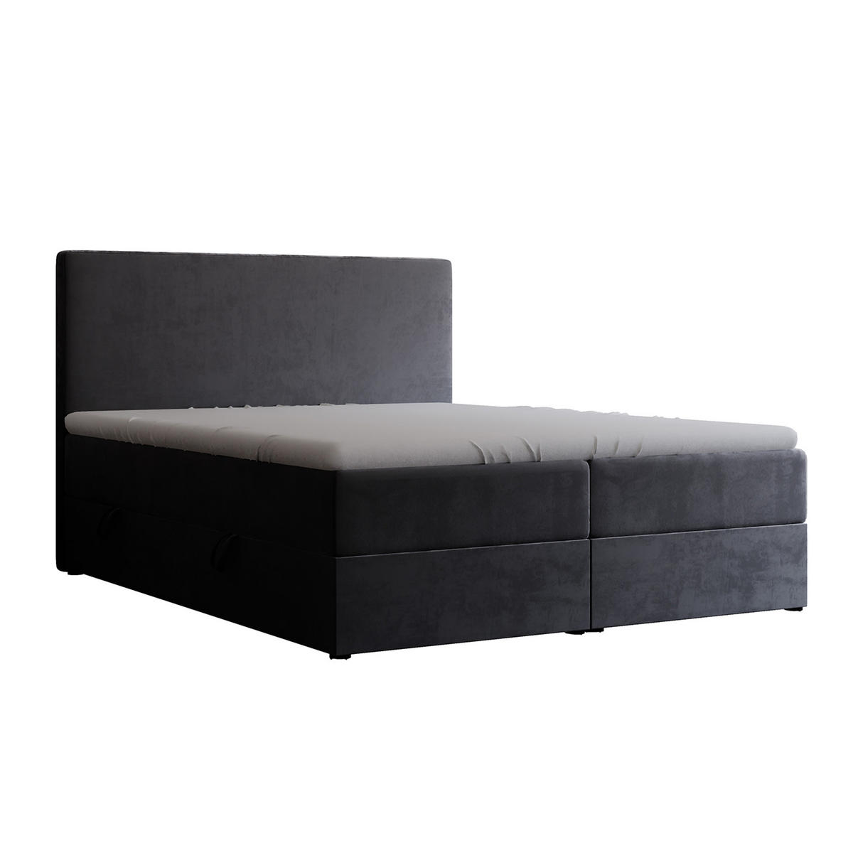 BOXBETT 140x200 cm mit Topper - Anthrazit, Holzwerkstoff/Textil (140/200cm) - Idohome