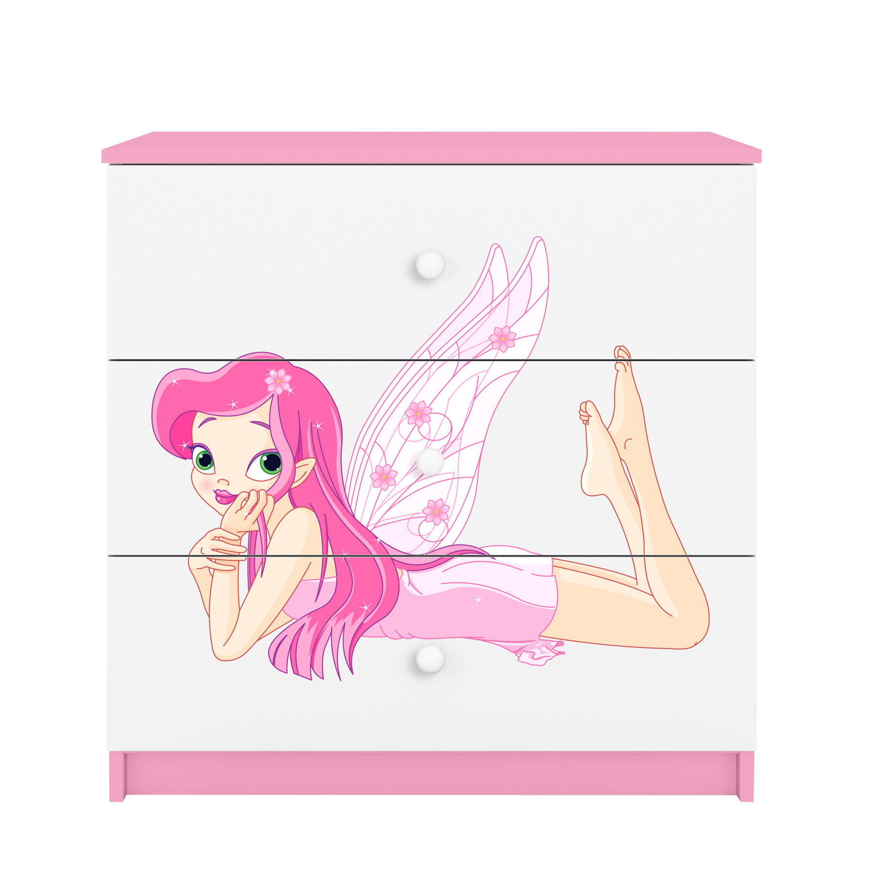 KOMMODE Babydreams Elfe mit Flügeln 81/81/41 - Rosa, Holzwerkstoff (81/81/41cm) - RAUMHIRSCH FURNITURE
