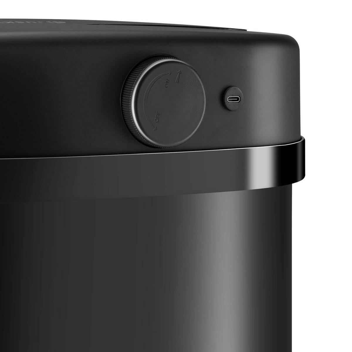 MÜLLEIMER viereckig 70L schwarz mit Sensor - Schwarz, Metall (40/73/29cm) - Juskys