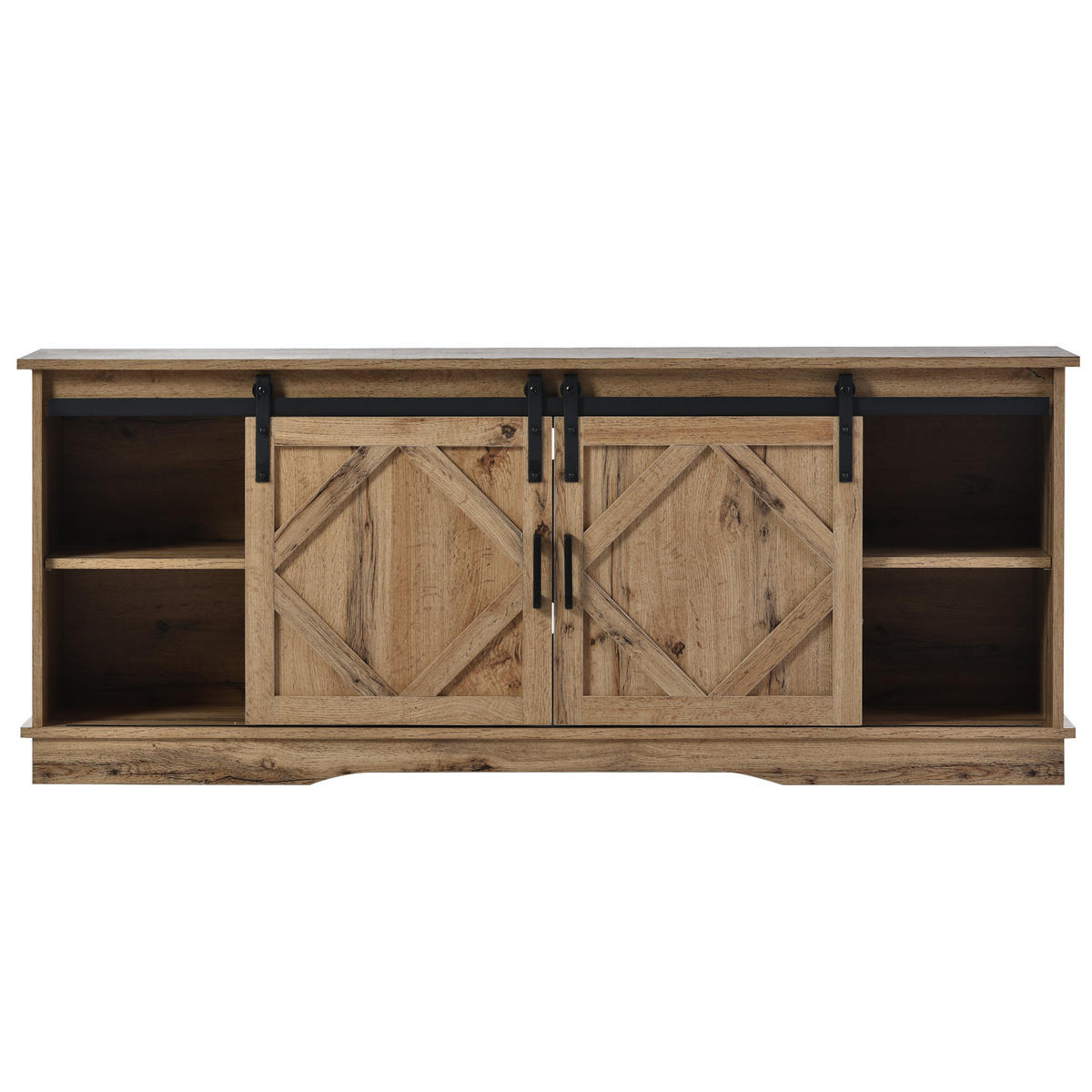 TV-SCHRANK 150/40/60 cm rustikales Braun mit 2 Schiebetüren und höhenverstellbaren Regalen - Braun, Holzwerkstoff (150/60/40cm) - OKWISH