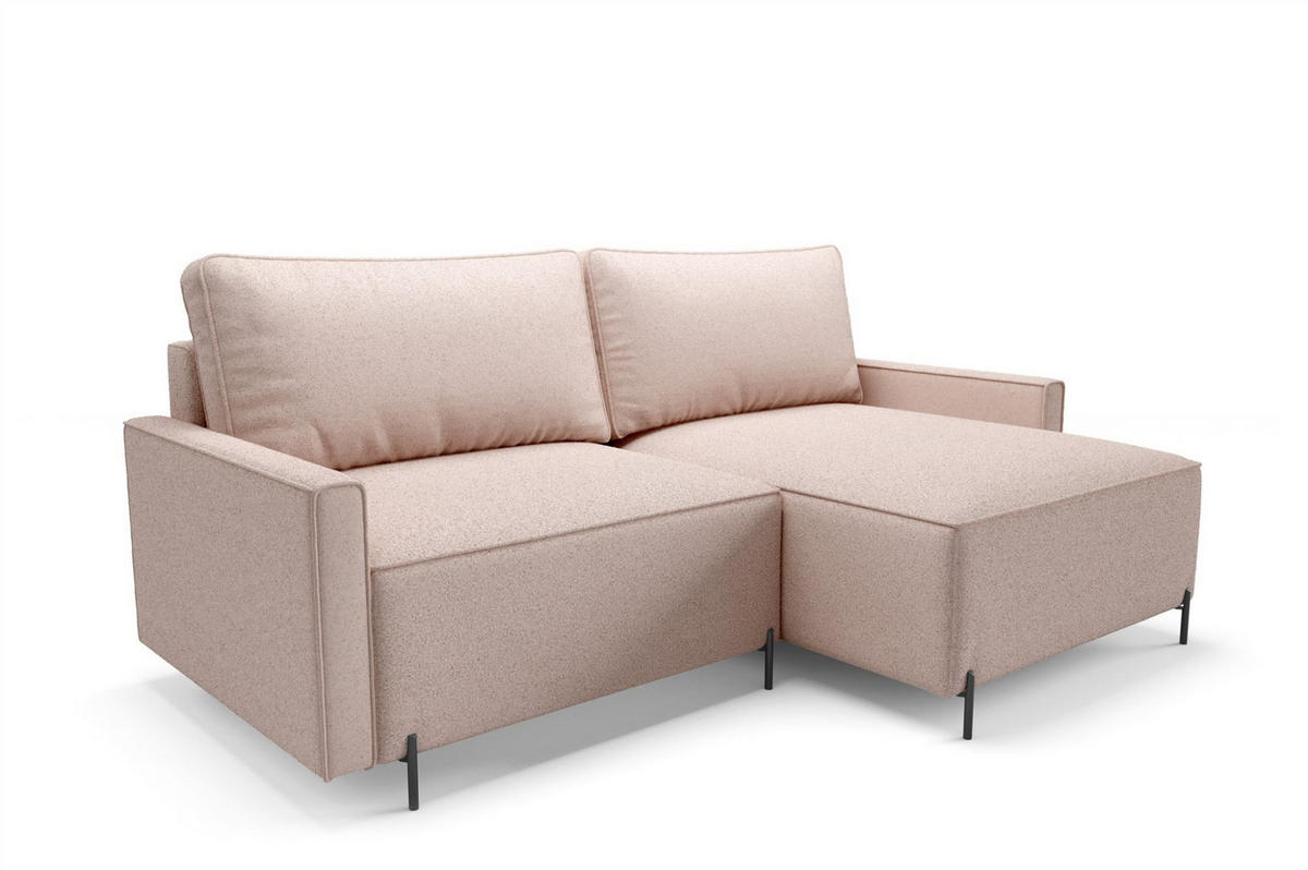 ECKSOFA Braga Mit Schlaffunktion - Creme, Holzwerkstoff/Textil (229/148cm) - Fun Möbel