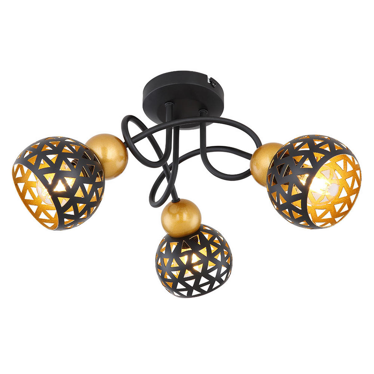 DECKENLEUCHTE Metall Schwarz Gemustert - Schwarz, Metall (39/39/20cm) - Globo Lighting