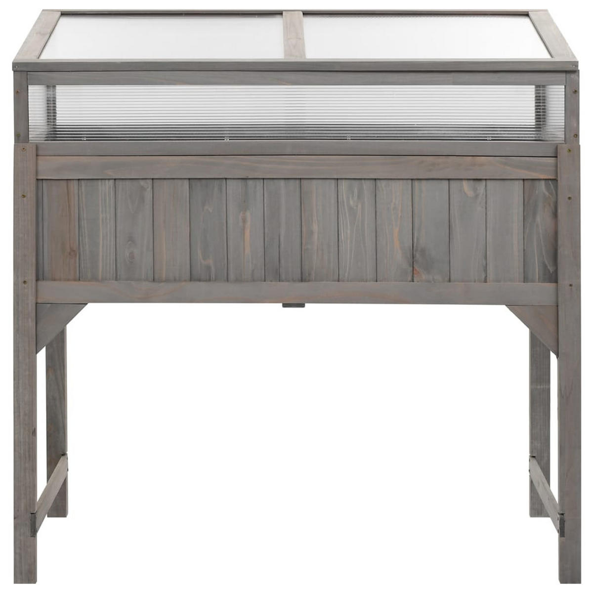 HOCHBEET mit Gewächshaus 110/54/120 cm, aus Massivholz Tanne, Grau - Grau, Holz (54/120/110cm) - vidaXL
