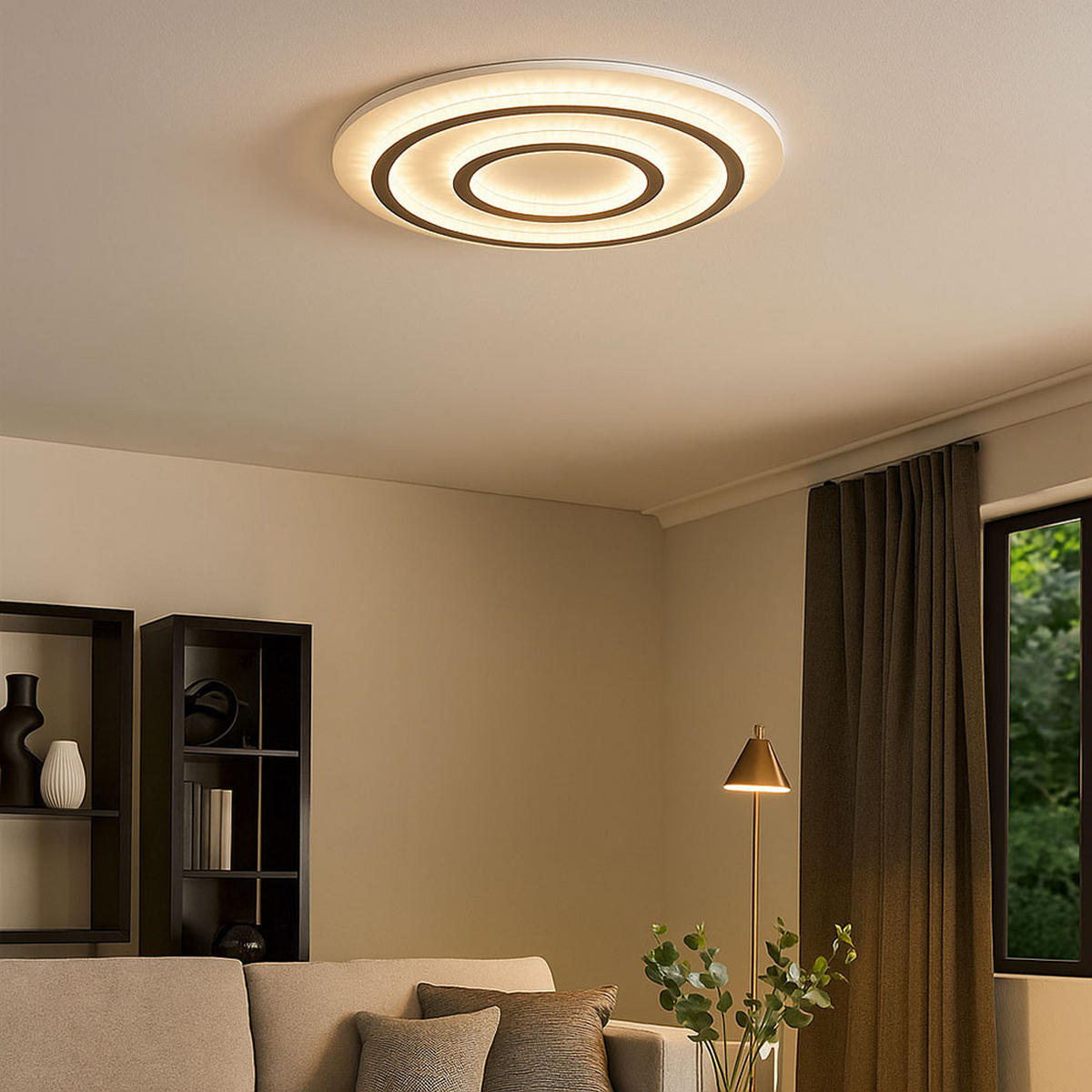 LED DECKENLEUCHTE Kristalle Weiß - Weiß, Metall (55/55/6cm) - Globo Lighting