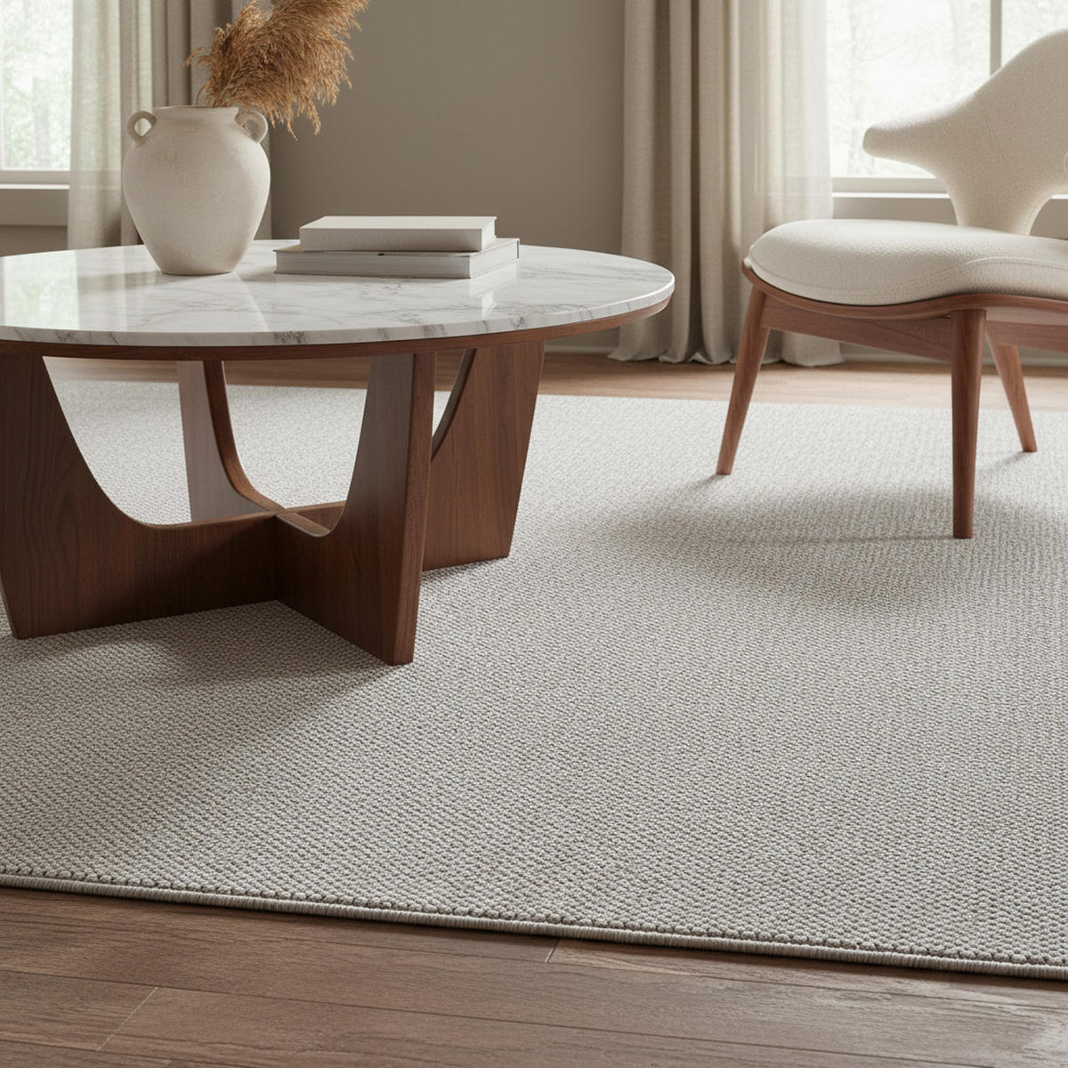 TEPPICH Kurzflor Flachgewebe Uni-Design Polypropylen Wohnzimmer Silber Rechteckig 280x370 - Silberfarben, Textil (280/370cm) - KADIMA DESIGN