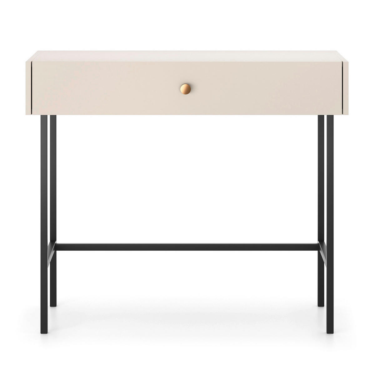 KONSOLENTISCH Dalia mit 1 Schublade und Metallbeinen, Kaschmir - Kaschmir/Schwarz, Holzwerkstoff/Metall (39/93/79cm) - Beautysofa