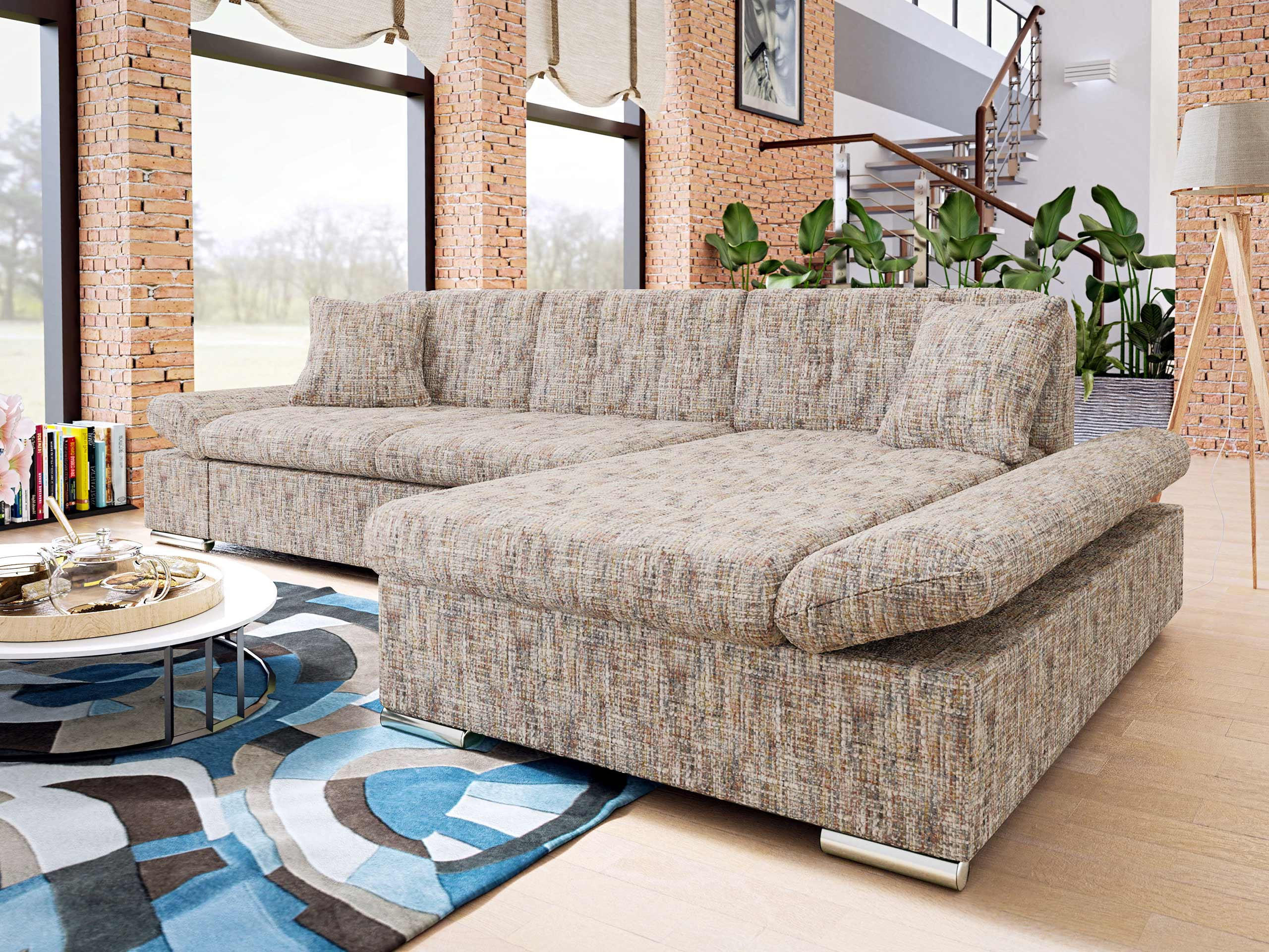 ECKSOFA Malwi Premiumi, Seite: Rechts - Cappuccino, Holz/Textil (278/161cm) - MIRJAN24