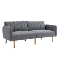 SCHLAFSOFA, Leinenartiges Polyester Grau - Grau, Kunststoff (75/73/173cm) - HOMCOM