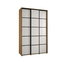 SCHWEBETÜRENSCHRANK 235,2/150/60 3-türig - Schwarz/Weiß, Holz/Metall (150/235/60cm) - Abiks Möbel
