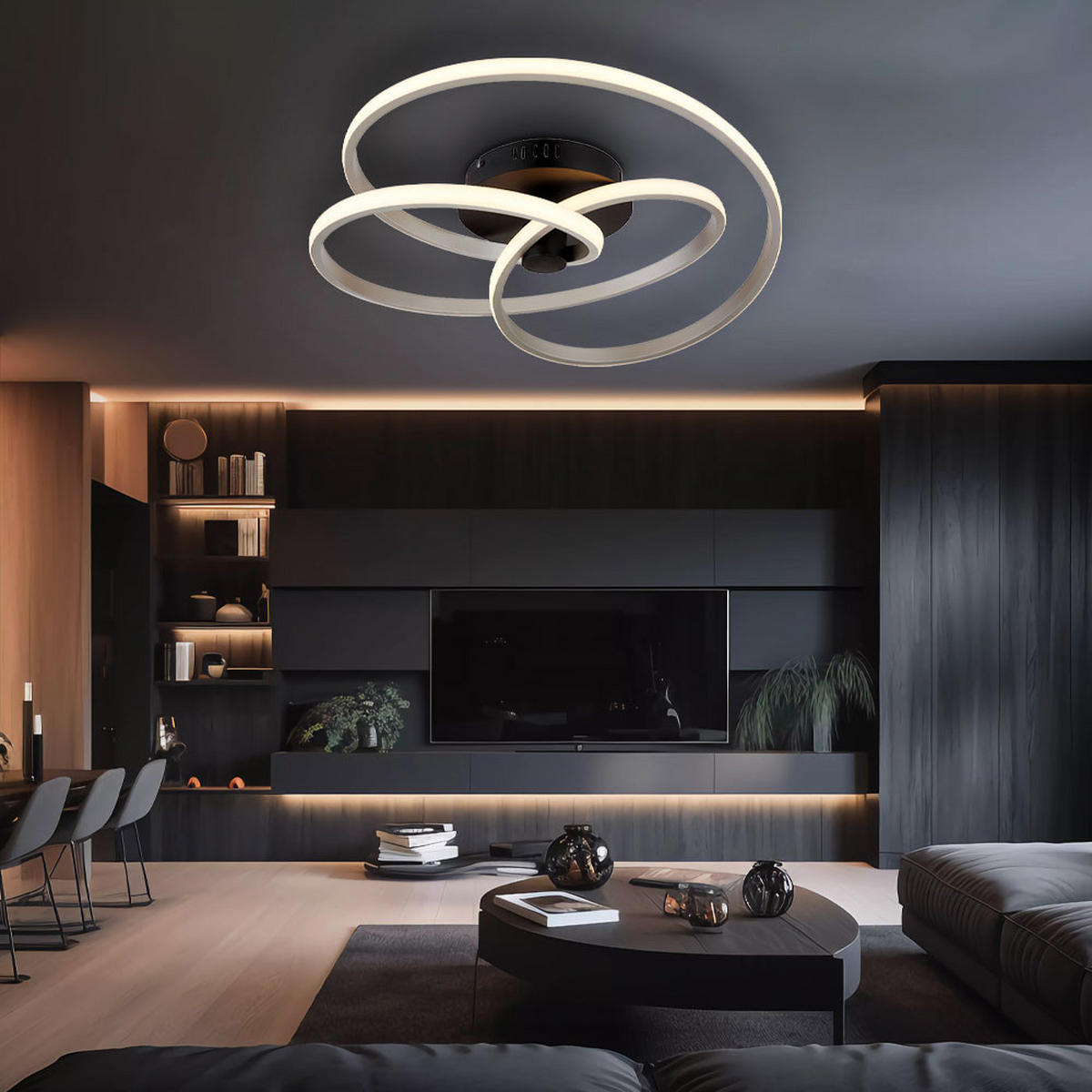 LED DECKENLEUCHTE Aluminium Silber matt - Silberfarben, Metall (50/50/16cm) - Globo Lighting