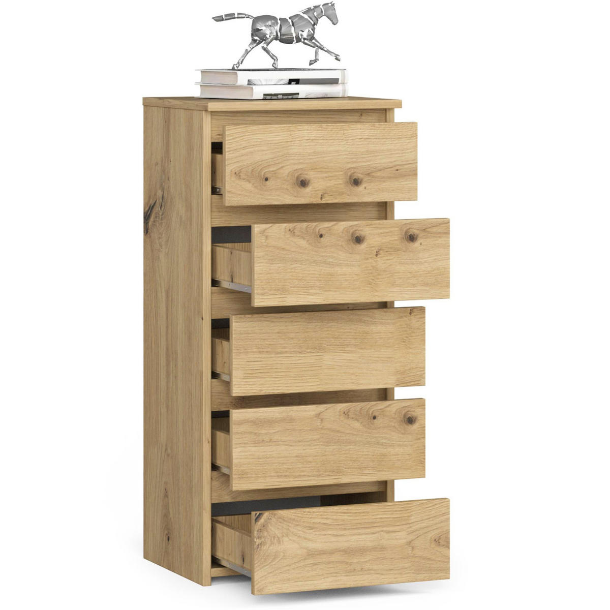 KOMMODE Eiche Artisan 40x35x92 cm - Eiche Artisan, Holzwerkstoff (40/92/35cm) - Akord