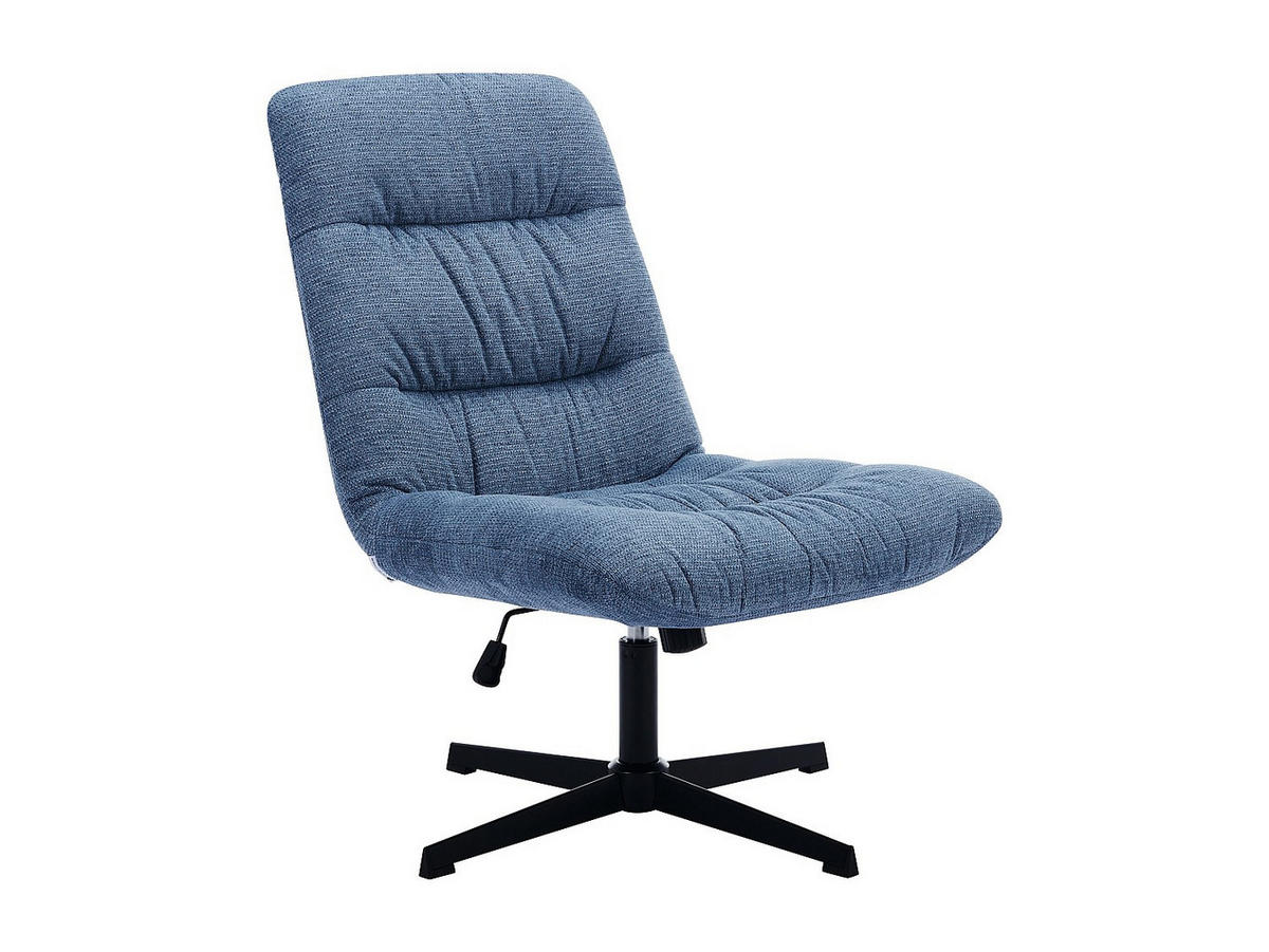 DREHSESSEL - melierter Stoff - Blau - SELENDO - Blau, Textil (68/104/77cm) - Vente-Unique