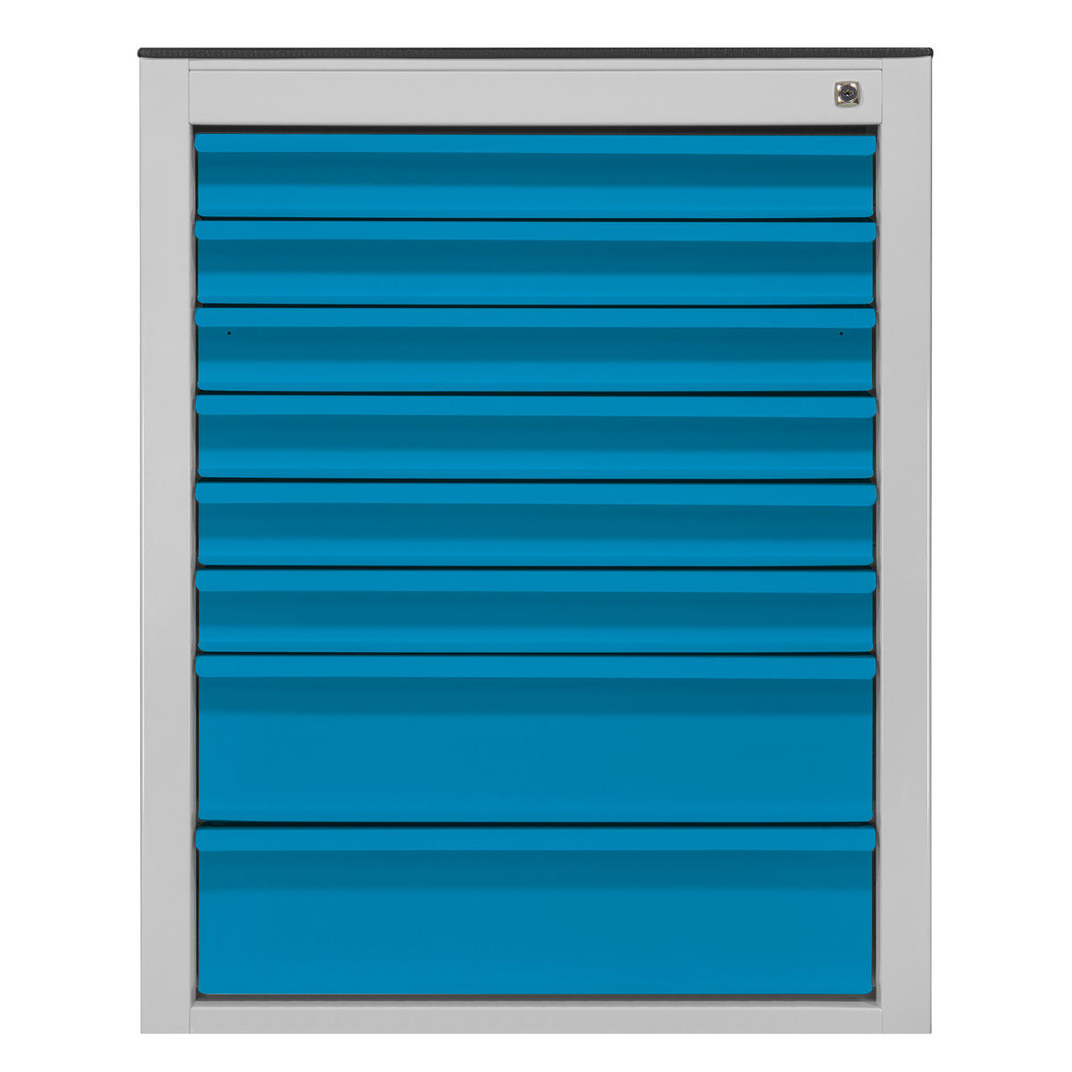 SCHUBLADENSCHRANK Kobra mit 8 Schubladen 90x71x55cm Lichtgrau/Blau - Blau/Grau, Metall (71/90/55cm) - PROREGAL