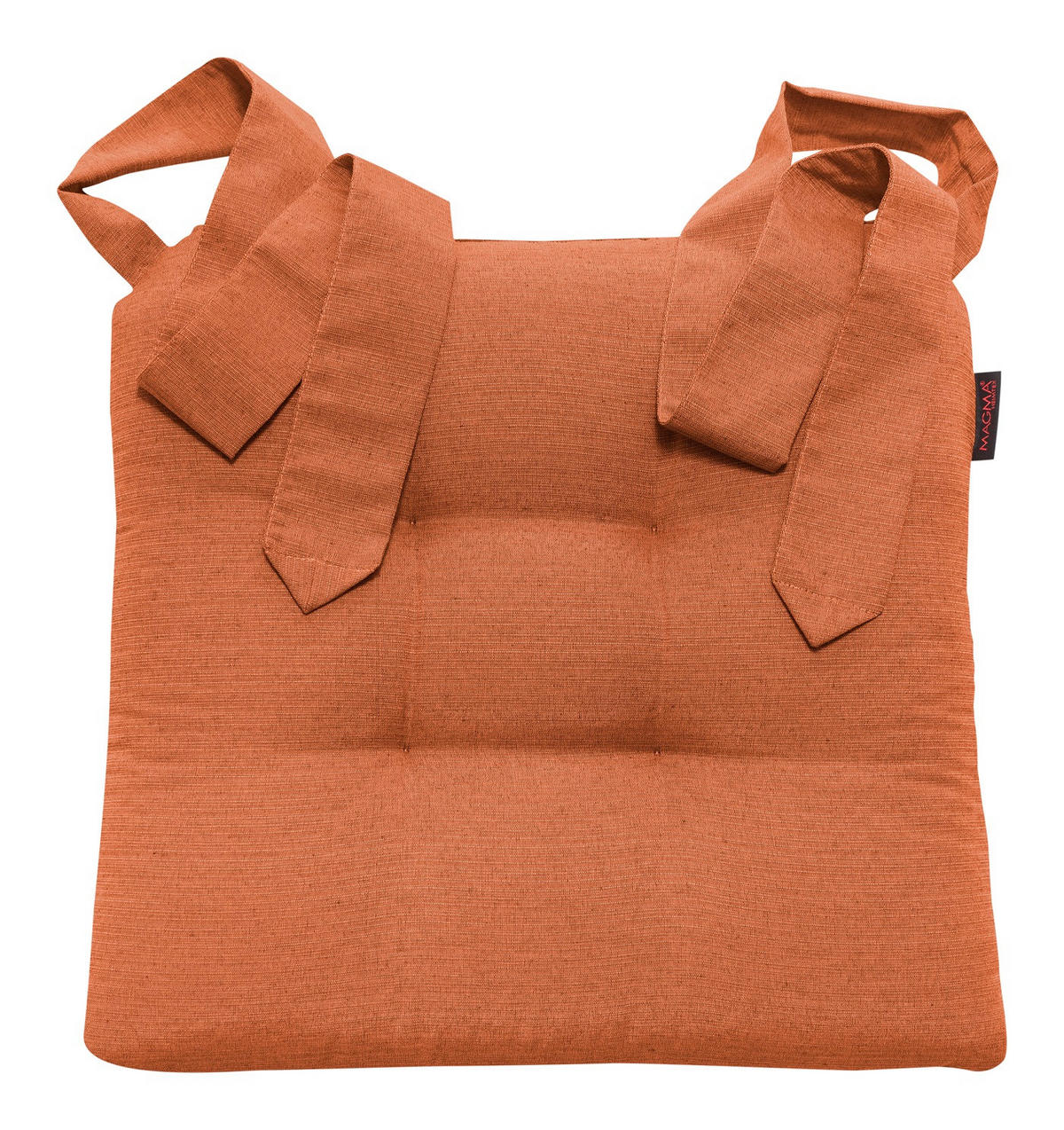 STUHLKISSEN Fino mit Schleifenband 2er Set orange - Orange, Textil (46/42/7cm) - Magma Heimtexx