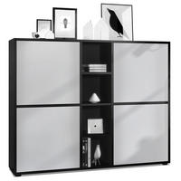 HIGHBOARD Cuba Türen in Hellgrau seidenmatt - Greige, Holzwerkstoff (130.5/105.5/35.5cm) - Vladon