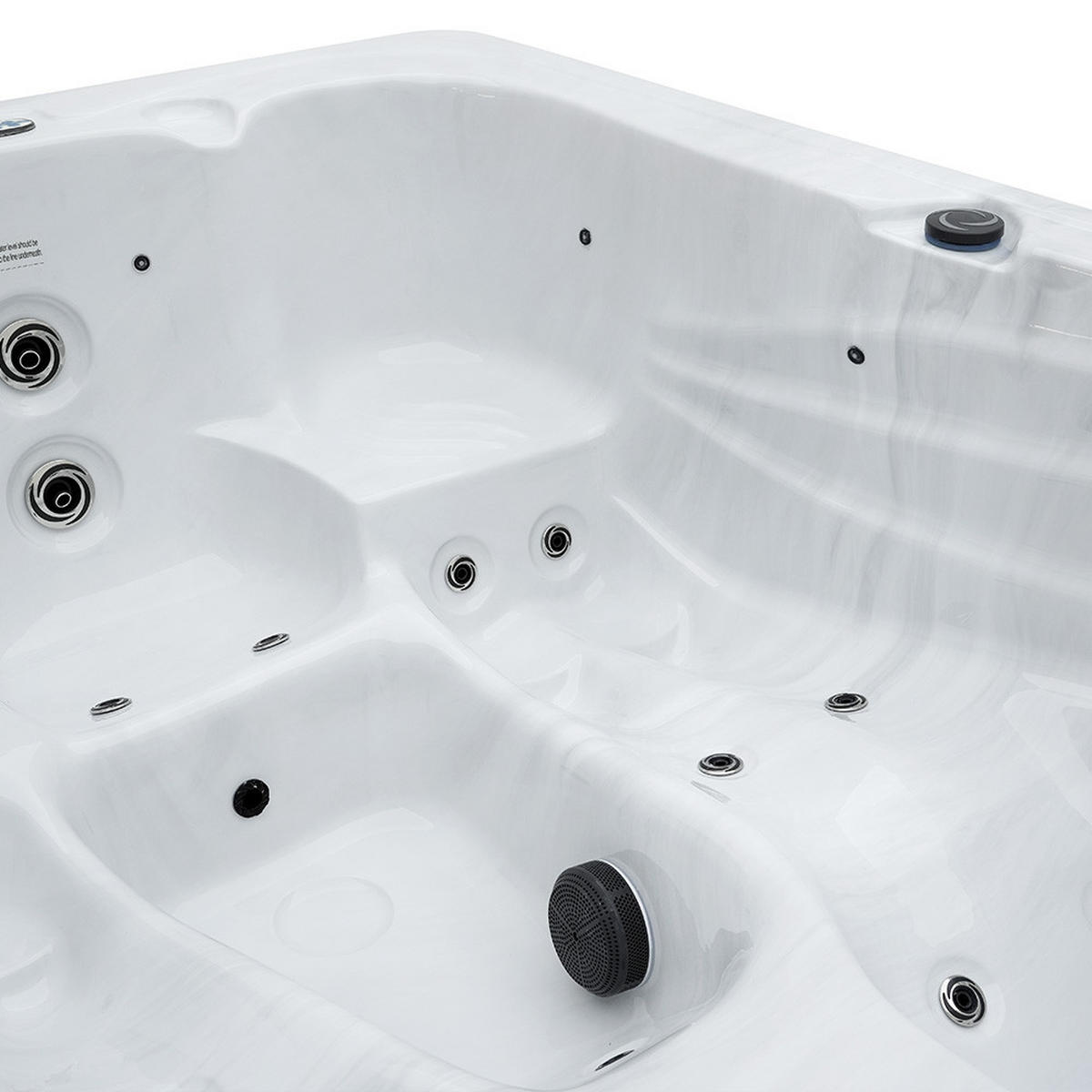OUTDOOR WHIRLPOOL SUNSET - Mit Treppe und Thermoabdeckung - Weiß, Kunststoff (156/82/220cm) - Home Deluxe