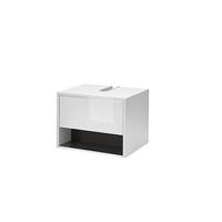WASCHBECKENUNTERSCHRANK M20 Weiß Hochglanz & Anthrazit 60/44/46 cm schmal - Weiß Hochglanz/Anthrazit, Holzwerkstoff (60/44/46cm) - Livojo