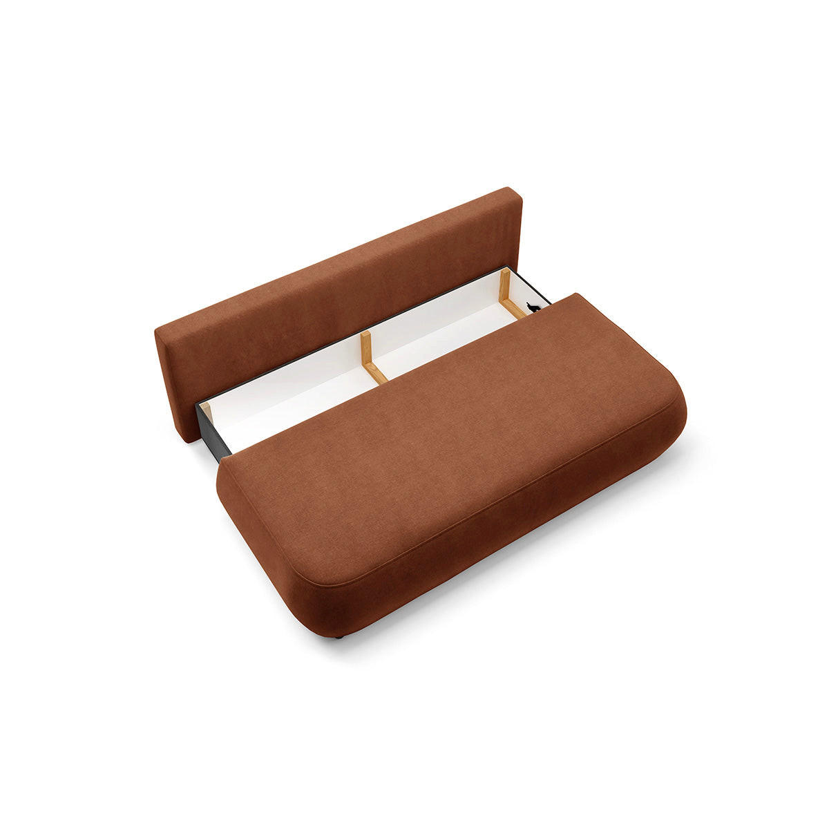 SOFA Antonio 3 Sitzplätze Terracotta - Orange, Holz (210/82/106cm) - Petits-meubles