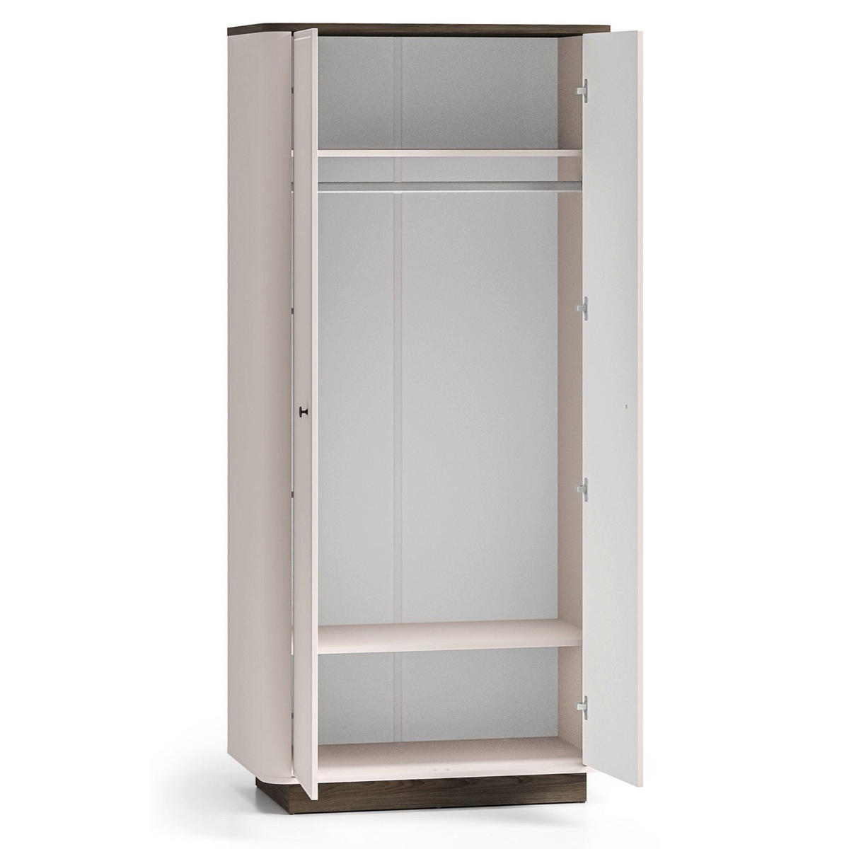 KLEIDERSCHRANK Vilavio Kaschmir/Eicheoptik, 92 cm - Taupe/Dunkelbraun, Holzwerkstoff/Metall (91.6/191.5/53cm) - Selsey