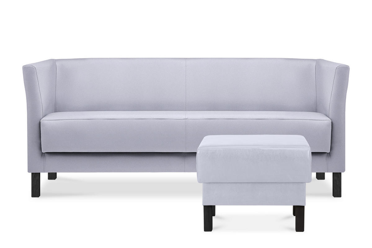 SITZHOCKER ESPECTO auf hohen Holzbeinen, grau - Schwarz/Grau, Textil (58/47/56cm) - KONSIMO®