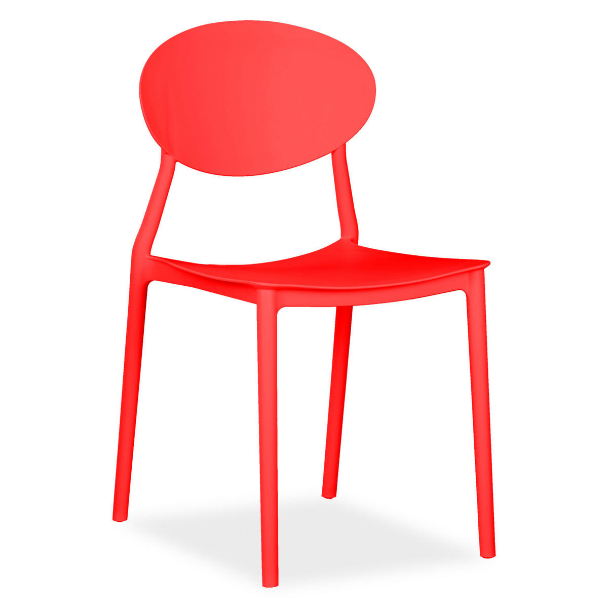 GARTENSTUHL 4er-Set Kunststoff Rot - Rot, Kunststoff (41/80/51cm) - Homestyle4u