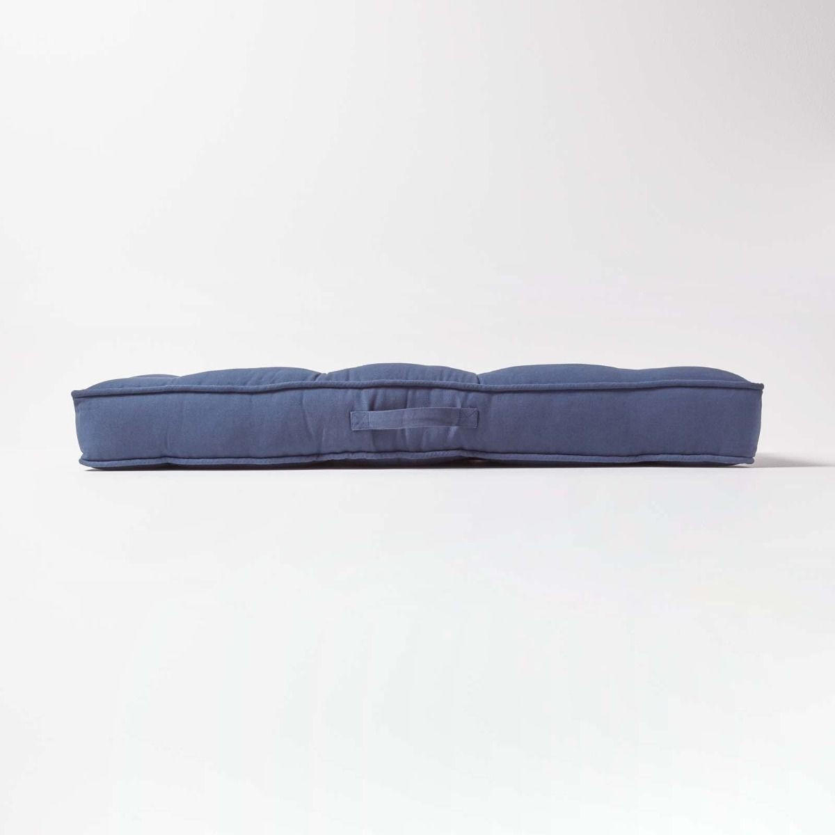 SITZAUFLAGE für Zweisitzer-Sofa 100 x 48 cm – dickes Sitzkissen dunkelblau - Dunkelblau, Textil (48/100/10cm) - Homescapes