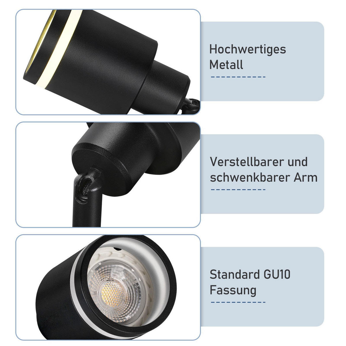 STRAHLER Lauterberg 1-flammig 6/6/15.7 cm - Schwarz, Metall (6/6/15.7cm) - Nettlife