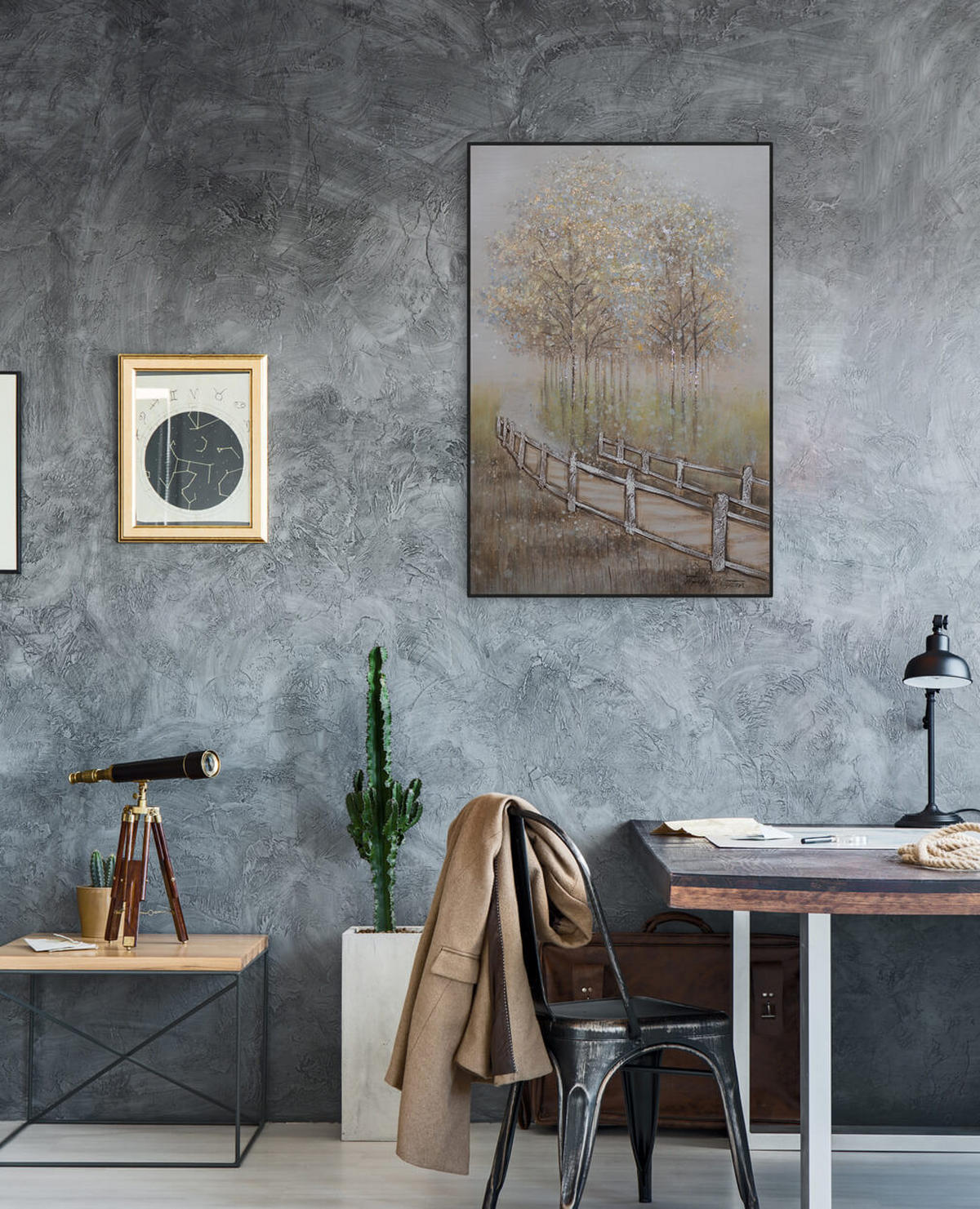 OLEJOMAĽBA 60/90 cm, Zvieratá - hnedá, drevo/textil (60/90cm) - KUNSTLOFT