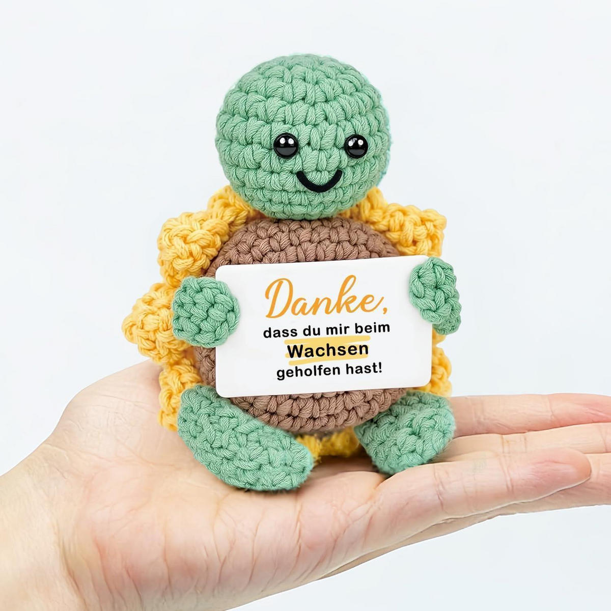 STOFFTIER Schildkröte gehäkelt mit Spruchkarte - Multicolor, Textil (1/1cm)
